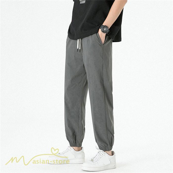 チノパン | テーパードパンツ 涼しい 薄手 アンクルパンツ メンズ テーパード ロングパンツ 無地 着痩せ サマーパンツ 夏 30代 ウエストゴム 新作 カジュアルパンツ 20代