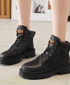 ショートブーツ | レディース メンズ ブーティー 太ヒール ブーツ ショートヒール カジュアル 歩きやすい レースアップ コスプレ靴 編み上げブーツ 厚底