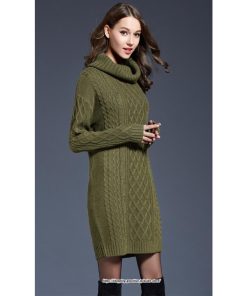 マキシ | ニットワンピース ワンピース レディース 秋冬 チュニック ニット ひざ丈 長袖 ハイネック ゆったり 無地 オシャレ 通学 かわいい 大きいサイズ 通勤