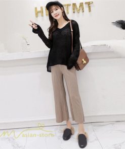 パンツ レギンス | マタニティパンツ レディース 妊婦服 カジュアル 着痩せ リブ ワイドパンツ マタニティ ウエスト調整 ゆったり 大きいサイズ 上品 パンツ お出かけ 上品