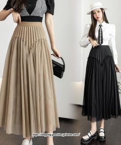 スカート | ロングティアードAラインレディース フレアハイウエスト 秋冬 無地 20代30代40代50代 オシャレ ゆったり