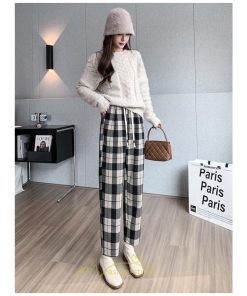 チノ・テーパード・ジョガー・スキニーパン | テーパードパンツ パンツ レディース ボトムス 美脚 楽ちん 体型カバー チェック柄 ハイウエスト お出掛け 20代 着痩せ 10代 30代 2022年新作 40代