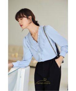 シャツ・ブラウス | ブラウス シャツ レディース 40代 上品 ブラウス きれいめ 通勤 OL ビジネス ゆったり トップス Vネック フリル 高級感 冬服 秋服 上品 春服 エレガント