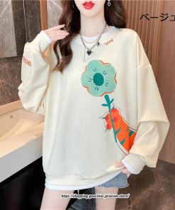 パーカー | トレーナー レディース 大きいサイズ 韓国 長袖 重ね着風 スウェット トップス 秋 冬 レイヤード風 切り替え 快適 楽ちん 着痩せ 秋服 重ね着 大人 送料無料