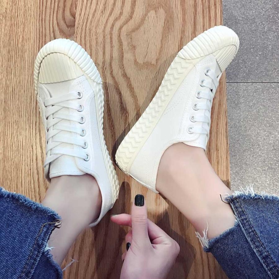 サンダル | スニーカー 歩きやすい レディース 無地 ローカット 帆布靴 おしゃれ キャンバススニーカー