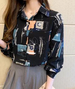 シャツ・ブラウス | ブラウス レディース 長袖 韓国風 柄シャツ