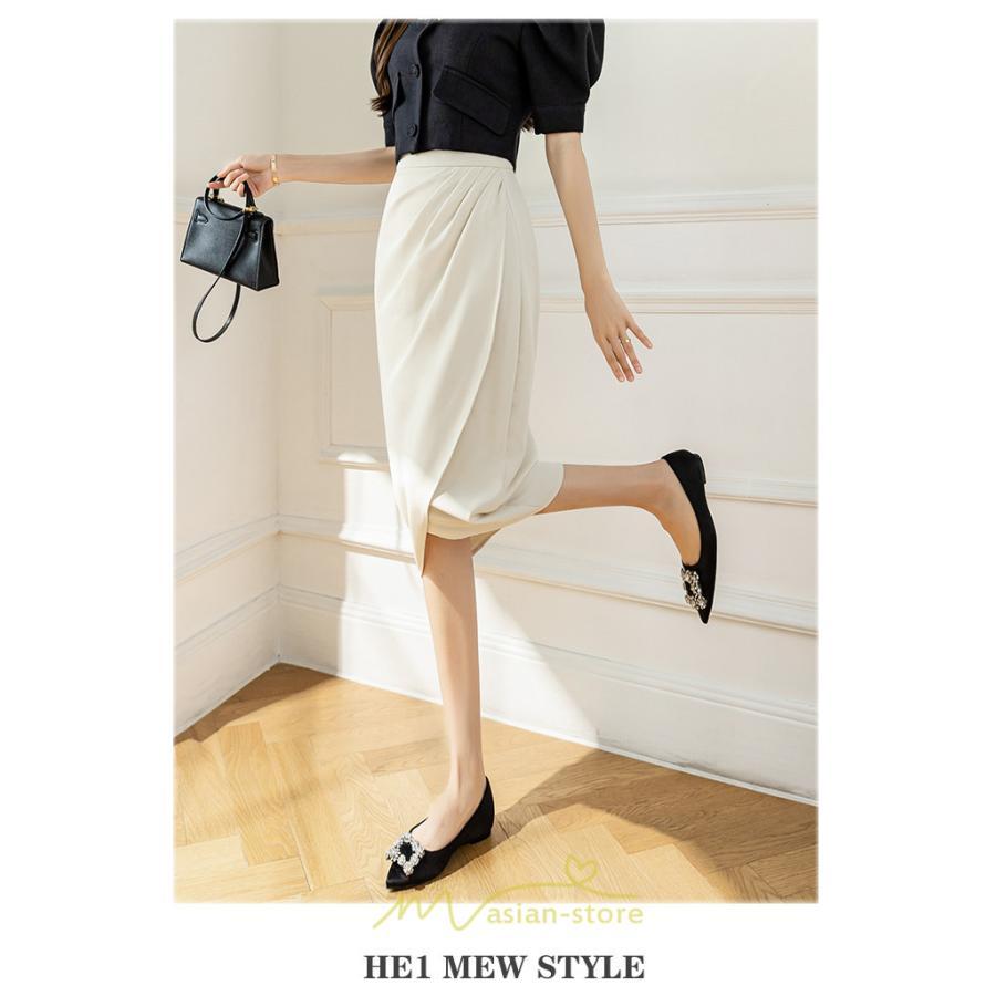 スカート | スリット入り 膝下 ひざ下 レディース ボトムス オフィス カジュアル 美脚 セクシー スリット 黒 ベージュ 脚長 ピンク ハイウエスト 通勤 春夏秋冬 OL