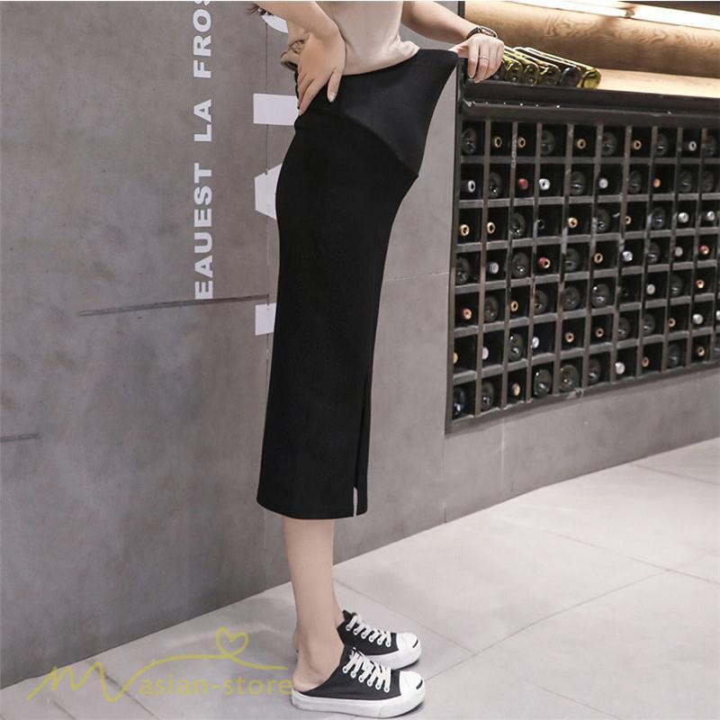 スカート | Aラインマタニティウェア 着痩せ レディース 着痩せ 上品 大きいサイズ 裾口スリット 産前 妊婦 薄手 サマー 日常 夏服 マタニティお出かけ