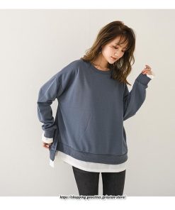 パーカー | スウエット トレーナー レディース トップス シャツ カジュアル 可愛い 春大活躍 レイヤードスタイル 長袖 大人 ボタンなし ゆったり 秋冬 防寒対策 送料無料