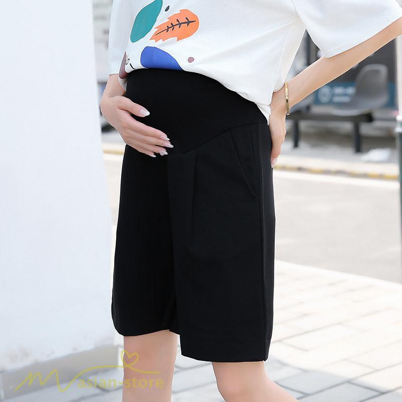 パンツ レギンス | ハーフパンツ ワイドパンツ マタニティパンツ ゆったり おしゃれ 上品 大きいサイズ 上品 マタニティウェア ポケット付き ウエスト調整 サマー 妊婦服 ママ