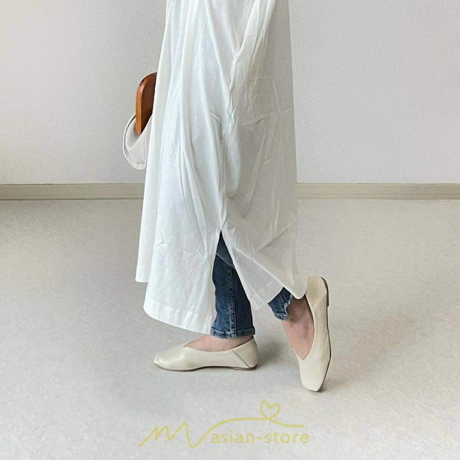 マキシ | 夏ワンピース 半袖ワンピース ロングワンピース 半袖 夏服 レディース 無地 サイドスリット Vネック 大きい ゆったり 白 黒 50代 30代40代 ポケット 可愛い