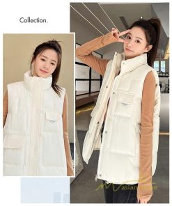 ベスト | ダウンレディース スタンドネック 中綿ノースリーブ ダウン シンプル 秋冬コーデ 50代 40代 新作 中綿 30代 20代 冬服 大きいサイズ ポケット