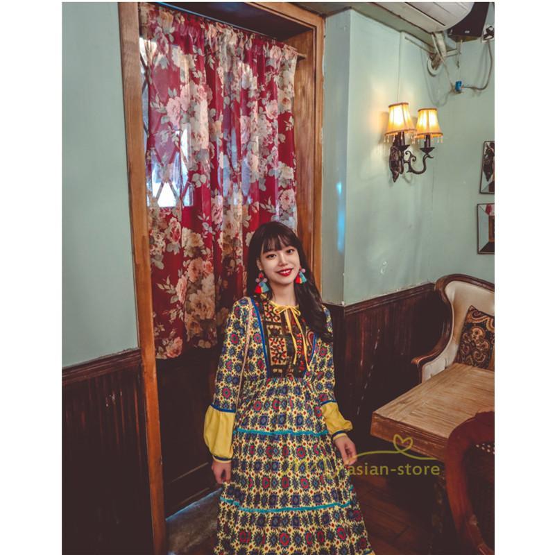 マキシ | ワンピース レディース 春夏 マキシワンピース 長袖ワンピース 綿麻 無地 Aライン フレアワンピース ハイウェスト エスニック ボヘミア風 ロング リゾート