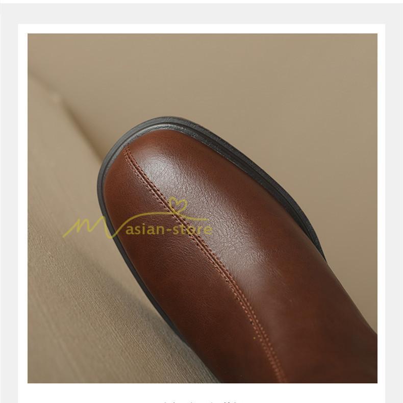 ロングブーツ | レディース ブーツ 秋冬 シューズ 靴 太ヒール チャンキーヒール 合皮ブーツ PUブーツ ロング靴 くつ 後ろファスナー コスプレ 大人 COS