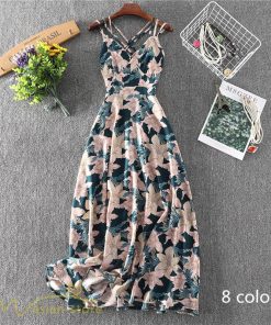 セール | ワンピース キャミソール ロング 花柄 フラワー キャミワンピ レディース ウエストゴム セクシーワンピ ハイウエスト 涼しい 2021夏新作 旅行 ビーチ プリント