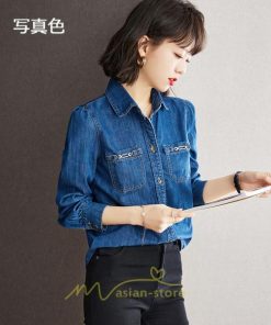 シャツ・ブラウス | デニムシャツ レディース 長袖 羽織り シャツ デニム 秋 冬 かっこいい 40代 30代 20代 おしゃれ 可愛い お出かけ オシャレ キレイめ 上品　 着痩せ