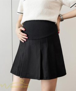 スカート | マタニティ レディース 無地 ミニマタニティ着痩せ プリーツ 裏地付き 夏 サマーマタニティウェア 上品 おしゃれ ウエスト調整