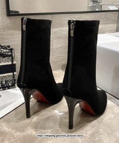 ブーツ | ハイヒール 10cmヒール 黒 レディース ポインテッドトゥ ピンヒール パンプス スエード調 可愛い おしゃれ 靴 秋 通勤 冬 美脚 高級感