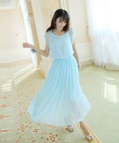 マキシ | プリーツワンピース 半袖ワンピース 夏物 無地 フレアワンピース 可愛い お呼ばれワンピース パーティー ミモレ丈 20代30代40代 女っぽい ロング フェミニン