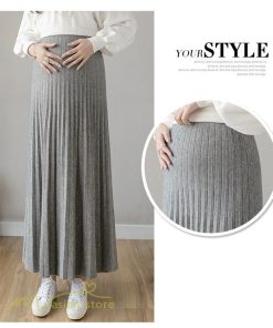 スカート | マタニティプリーツ レディース 秋 冬 コーデ Aライン 可愛い 妊婦服 産前 産後 ウエスト調整 上品 マタニティウェア ロング丈 体型カバー