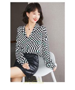 シャツ・ブラウス | ブラウス レディース 長袖 50代 シャツ トップス シフォン チェック柄 きれい 40代 30代 20代 カジュアル お出かけ 食事会 デート お出かけ 女子会 通勤