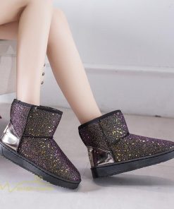 ショートブーツ | ムートンブーツ レディース ムートン 靴 秋冬 裏起毛 ボア ファー 暖かい 内ボア スノーブーツ カジュアル 防寒 雪靴 シューズ スノーシューズ