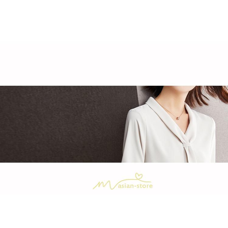 シャツ・ブラウス | ブラウス レディース 長袖 秋冬 オフィス フォーマル スーツ インナー 白 シフォン 大きいサイズ ビジネス 20代 通勤 40代 体型カバー 30代 秋服