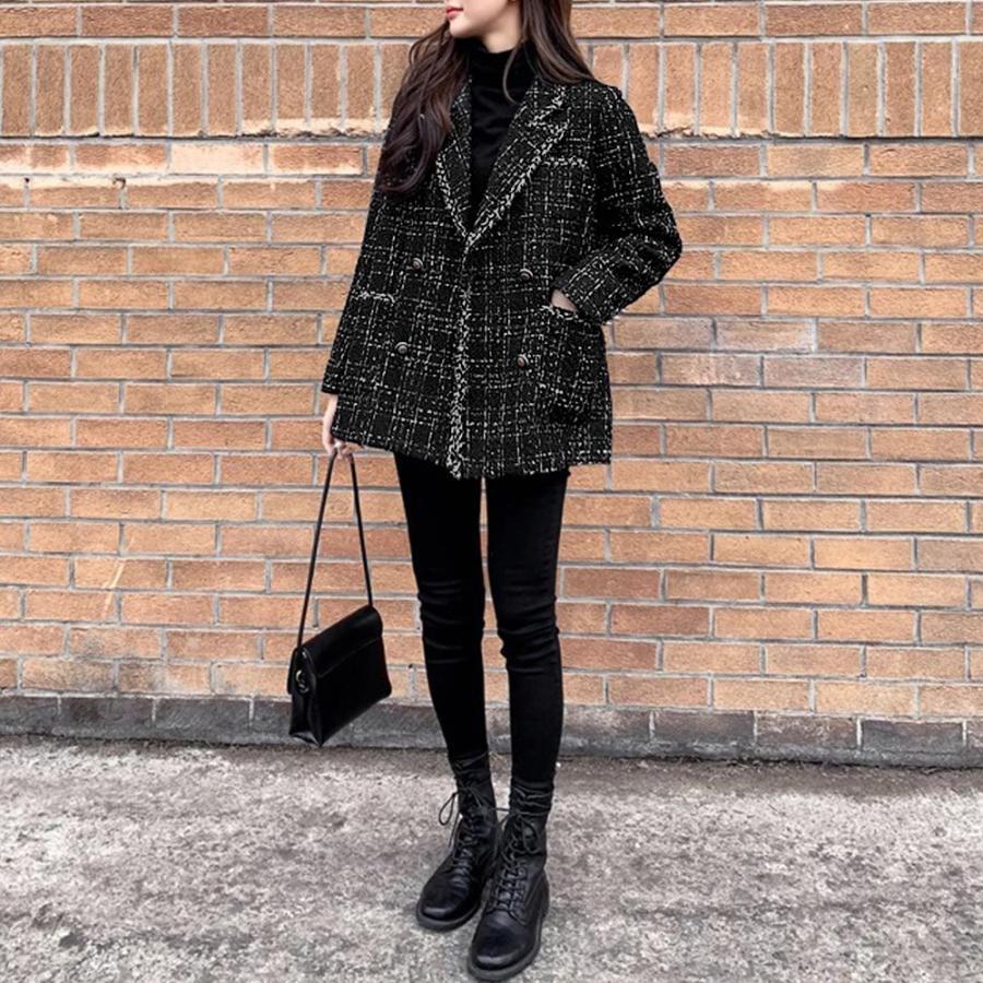 ジャケット・ブルゾン | ツイード風ジャケット レディース 秋冬