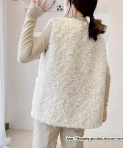 ベスト | ファーレディース 秋冬 アウター ジレ 羽織り 前開き ボタン カーディガン フェイクファー コーデ 袖なし ノーカラー ファーアウター 送料無料