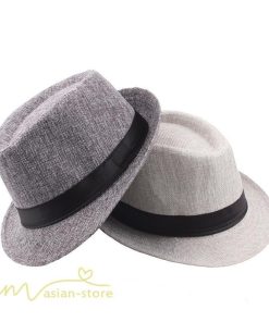 メンズ | 58cm帽子 UVカット 日焼け防止 ハット 紳士 中折れハット 麻 中折れ帽子 カジュアル 無地 ジェントルマン 20代 30代 40代 メンズタイル コーデ