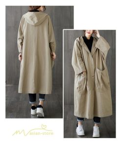 チェスターコート | トレンチコート レディース ロングコート 秋 秋コート フード付き 長袖 オーバーサイズ コート アウター ミリタリー 秋服 無地 カジュアル
