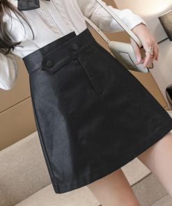 ミニスカート | PUレザー ハイウエスト