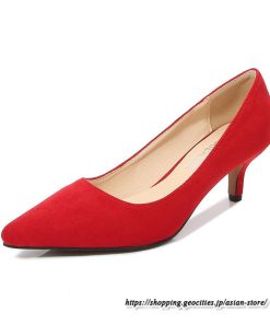 パンプス | スエードレディースシューズ ポインテッドトゥ ピンヒール スリッポン ストラップなし 滑り止めソール ミドルヒール ビジネス 大人 無地 上品