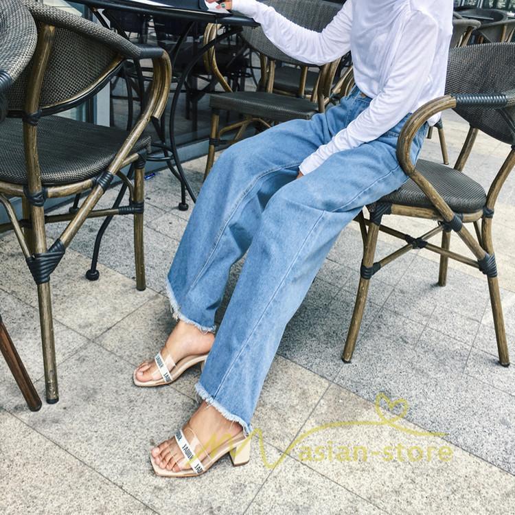 在庫ある | 短納期デニムワイドパンツ レディースボトムスジーンズ 九分丈パンツ デニムボトムス デニムパンツ 春夏秋 薄手 ゆったり 通学通勤 着痩せ ハイウエスト OL 無地