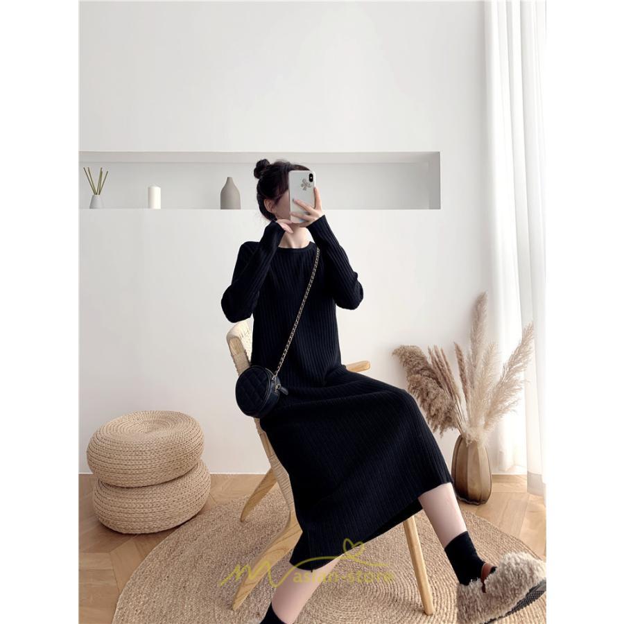 ニットワンピース | レディース 冬 きれいめ ロング おしゃれ 秋冬 長袖 送料無料 可愛い 上品 秋冬コーデ 小柄 萌え袖 20代30代40代50代 がーりー