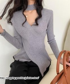 ニット・セーター | カットソー ニット レディース リブニット 長袖 秋冬 春 トップス スリム ストレッチ インナー 無地 長袖ニット 長袖カットソー プルオーバー 通学通勤 着痩せ