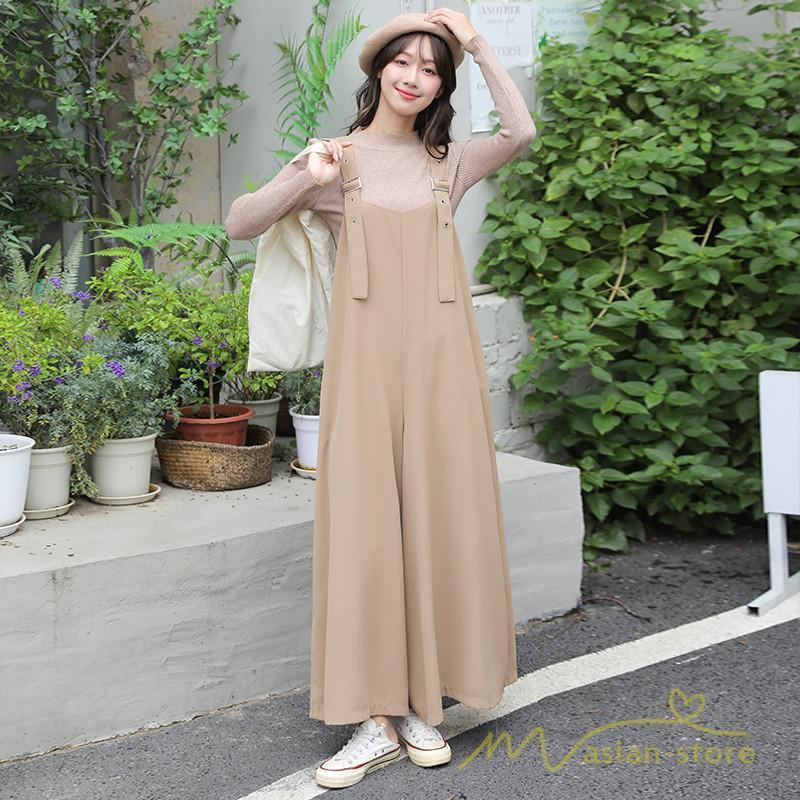 オーバーオール サロペット | サロペット 夏秋物 オーバーオール オールインワン ガウチョパンツ ワイドパンツ スカーチョ レディース 無地 送料無料 調整可 20代30代40代 可愛い 着痩せ