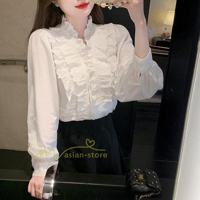 シャツ・ブラウス | ブラウス レディース 長袖 フォーマル 白 オフィス 無地 シャツ ビジネス フリル おしゃれ 入学式 卒業式 上品 お出かけ 面接 カジュアル 20代30代40代 きれいめ