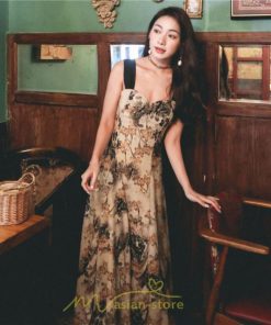 ミニ丈 | ロングワンピース ワンピース ロングワンピ レディース マキシ丈 ワンピ ノースリーブ Aライン 着痩せ 花柄 セクシー おしゃれ きれいめ 40代 30代 50代 夏