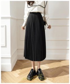 スカート | ロング 秋 秋服 レディース ボトムス ロング冬 プリーツ 無地 可愛い カジュアル オシャレ 着痩せ 韓国風 可愛い キレイめ