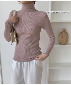 ニット・セーター | ニット 綿 リブ タートル インナー レイヤード リブニット レディース 長袖 タートルニット ハイネックニット インナーニット セーター 肌着 伸縮 着回し