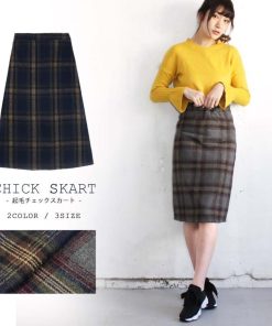 ひざ丈スカート | チェックスカート レディース ハイウエスト Aラインスカート ひざ丈 ボトムス