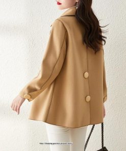 コート・ジャケット | テーラードジャケット レディース コート アウター 長袖 ミディアム丈 羽織り 春 秋 冬 無地 カジュアル ラシャ ダブルブレスト 秋 冬 あったか 通勤 通学