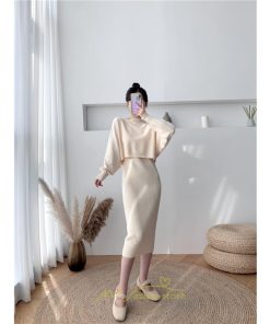 ニットワンピース | セットアップ レディース 秋冬 きれいめ ロング丈無地 20代30代40代50代 長袖 可愛い 大人 通勤 お出かけ お呼ばれ 着痩せ