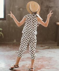 （子供）その他 | キッズ 半袖 キャミソール 女の子 袖なし 夏 子供服 セットアップ ドット柄 シフォン上下セット ベビー服 おしゃれ 洋服【ネコポ