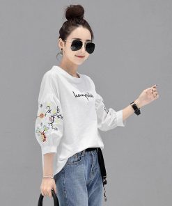 シャツ・ブラウス | シャツ ブラウス レディース パフスリーブ 花柄 刺繍 ストライプ トップス ラウンドネック 韓国風 カジュアル フェミニン トレンド ゆったり ファッション