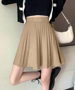 ミニスカート | プリーツスカート 編み レディース 韓国