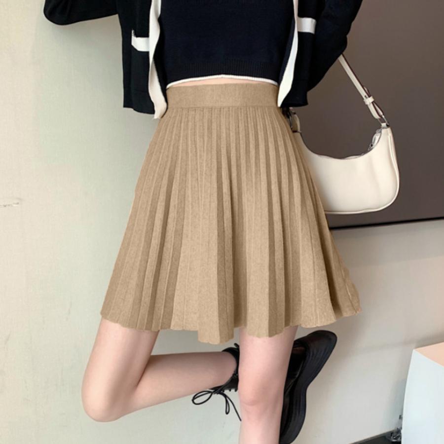 ミニスカート | プリーツスカート 編み レディース 韓国