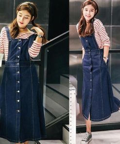 スカート | ワンピース ジャンパーサロペット ロングワンピース ミモレ丈 Aラインワンピース デニム20代30代40代 デニムサロペット デニムワンピース