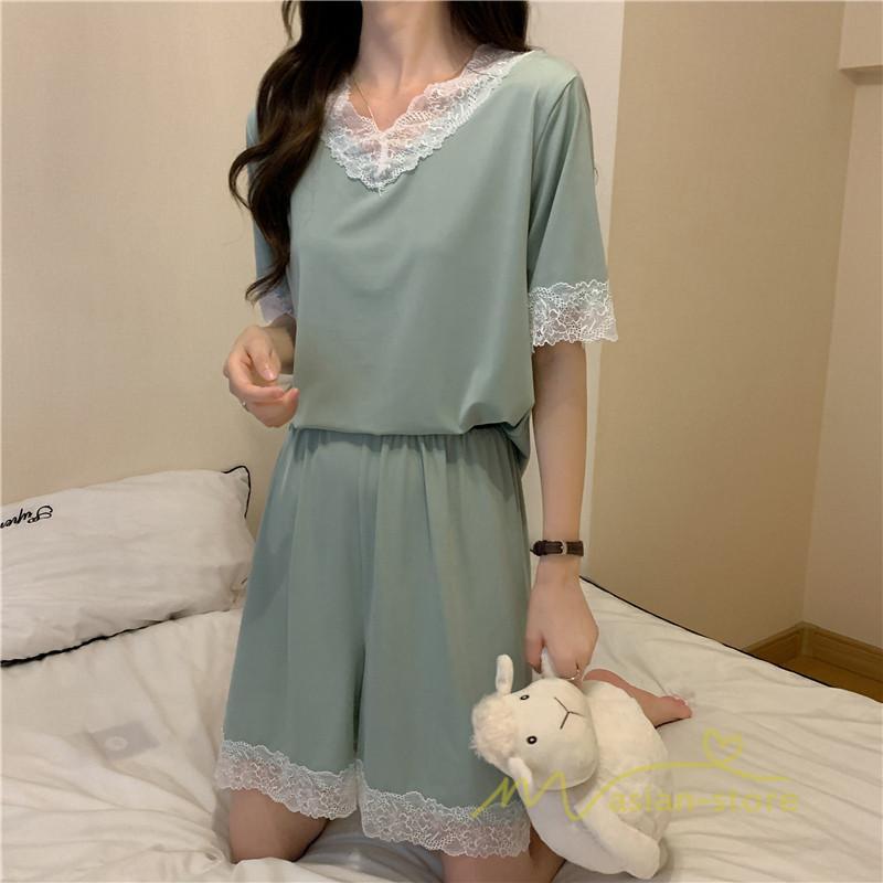 パジャマ ルームウェア | パジャマ レディース 夏 半袖 ルームウェア 涼しい 部屋着 ナイトウェア 寝間着 柔らかく軽い薄手の快適Tシャツパジャマ 部屋着 薄手パジャマ 上下セット